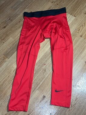 Nike Red Compression Leggings